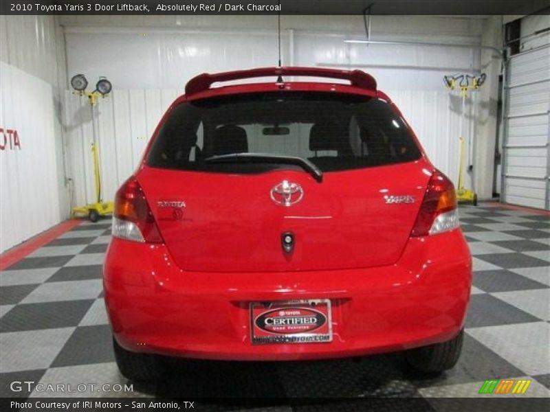 Absolutely Red / Dark Charcoal 2010 Toyota Yaris 3 Door Liftback