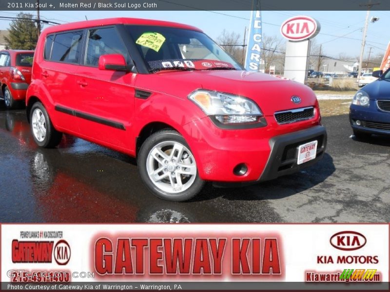 Molten Red / Black Soul Logo Cloth 2011 Kia Soul +
