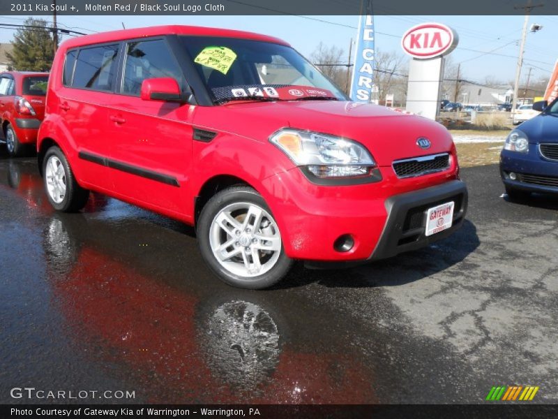 Molten Red / Black Soul Logo Cloth 2011 Kia Soul +