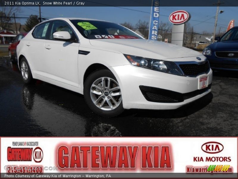 Snow White Pearl / Gray 2011 Kia Optima LX