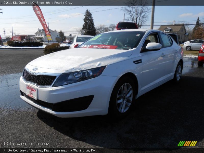 Snow White Pearl / Gray 2011 Kia Optima LX
