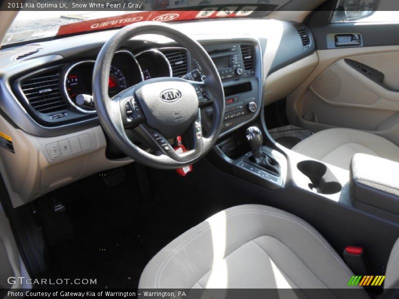 Snow White Pearl / Gray 2011 Kia Optima LX