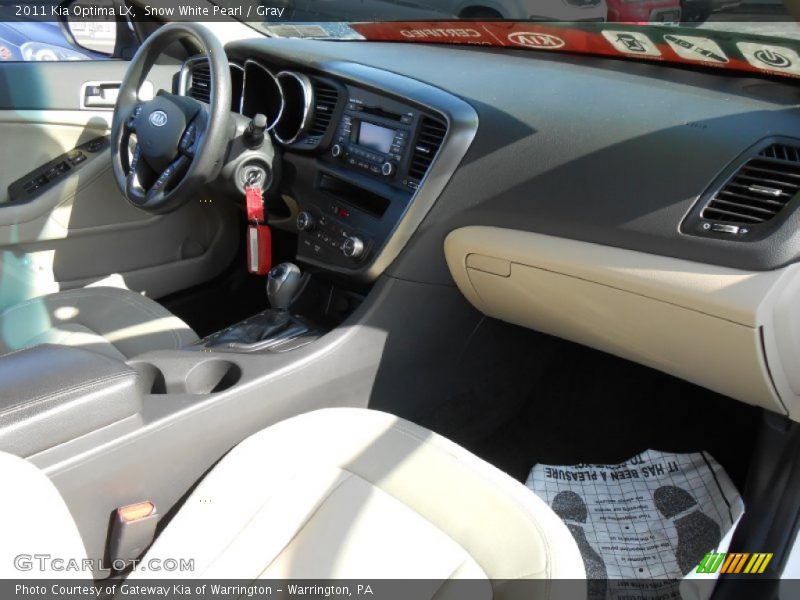 Snow White Pearl / Gray 2011 Kia Optima LX