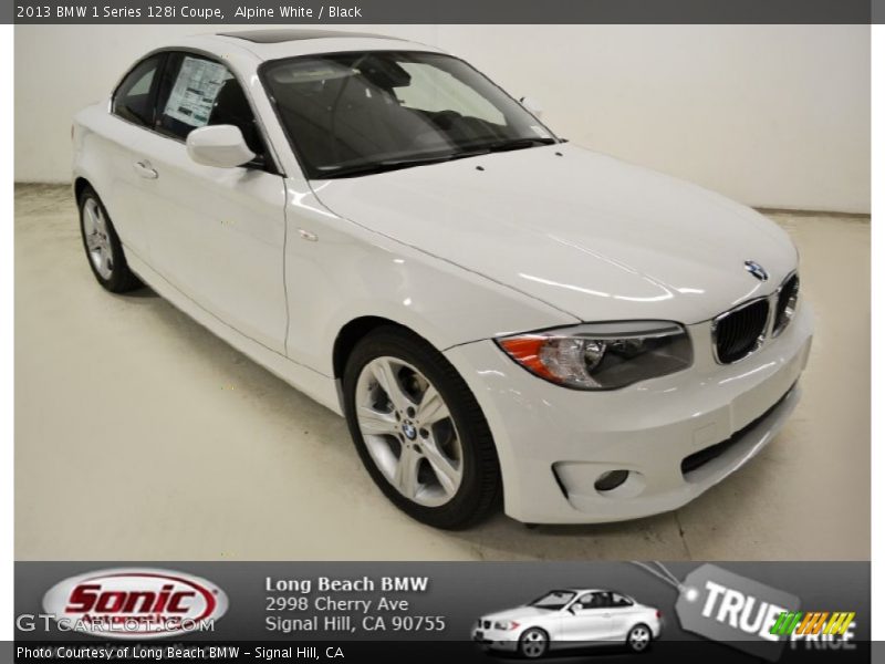 Alpine White / Black 2013 BMW 1 Series 128i Coupe