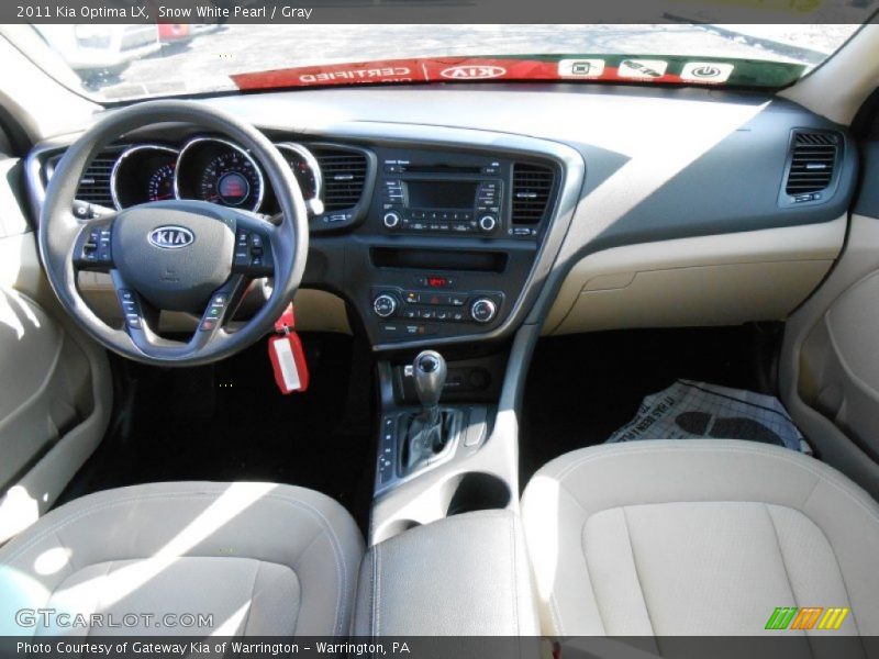 Snow White Pearl / Gray 2011 Kia Optima LX