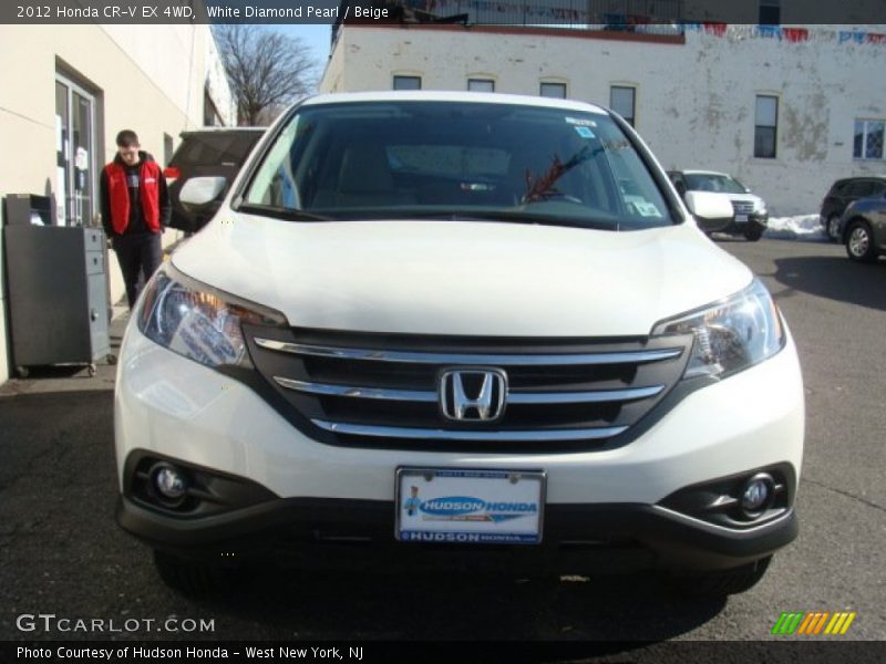 White Diamond Pearl / Beige 2012 Honda CR-V EX 4WD