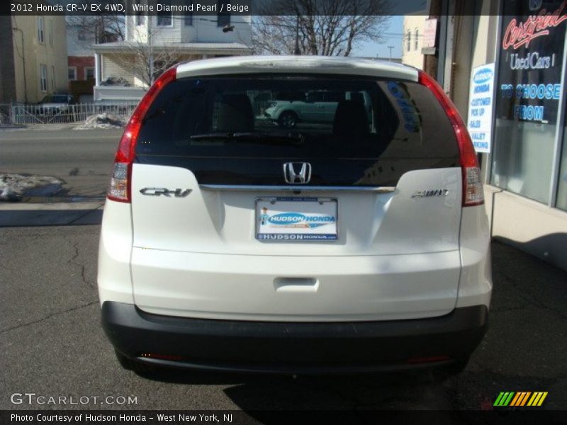 White Diamond Pearl / Beige 2012 Honda CR-V EX 4WD