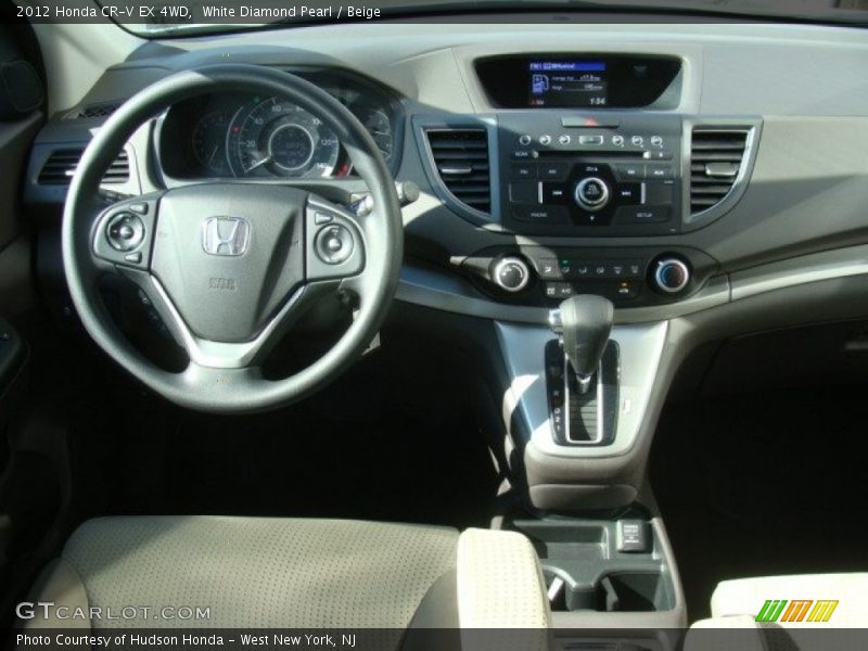 White Diamond Pearl / Beige 2012 Honda CR-V EX 4WD