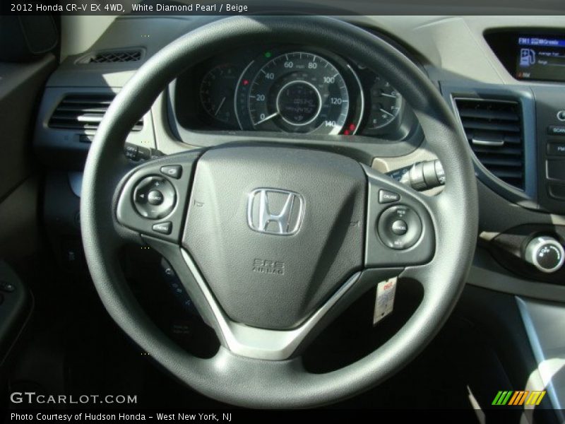 White Diamond Pearl / Beige 2012 Honda CR-V EX 4WD