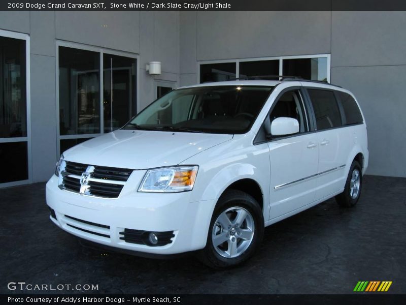 Stone White / Dark Slate Gray/Light Shale 2009 Dodge Grand Caravan SXT