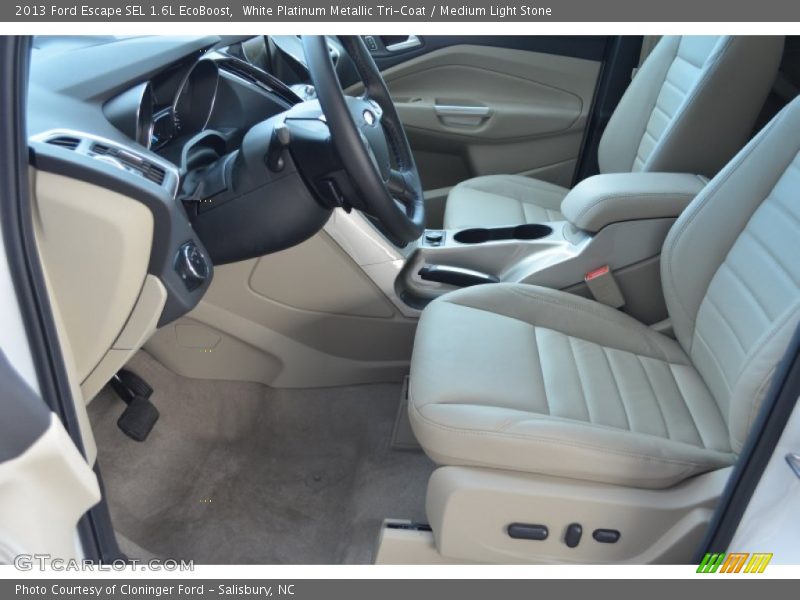 White Platinum Metallic Tri-Coat / Medium Light Stone 2013 Ford Escape SEL 1.6L EcoBoost