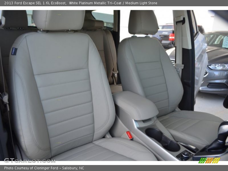White Platinum Metallic Tri-Coat / Medium Light Stone 2013 Ford Escape SEL 1.6L EcoBoost