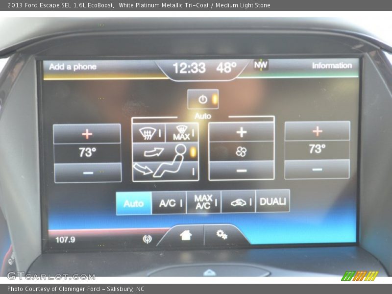White Platinum Metallic Tri-Coat / Medium Light Stone 2013 Ford Escape SEL 1.6L EcoBoost