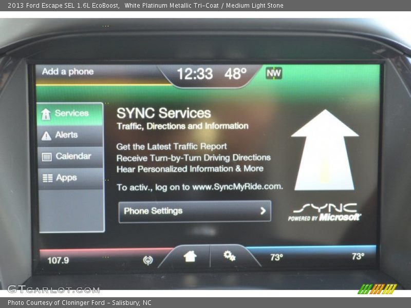 White Platinum Metallic Tri-Coat / Medium Light Stone 2013 Ford Escape SEL 1.6L EcoBoost