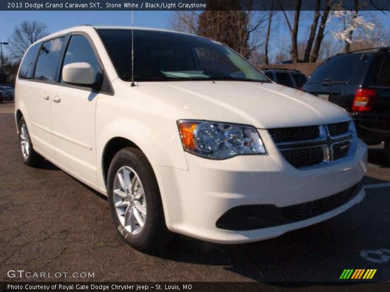 Stone White / Black/Light Graystone 2013 Dodge Grand Caravan SXT