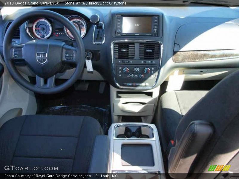 Stone White / Black/Light Graystone 2013 Dodge Grand Caravan SXT