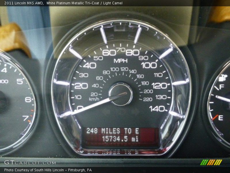 White Platinum Metallic Tri-Coat / Light Camel 2011 Lincoln MKS AWD