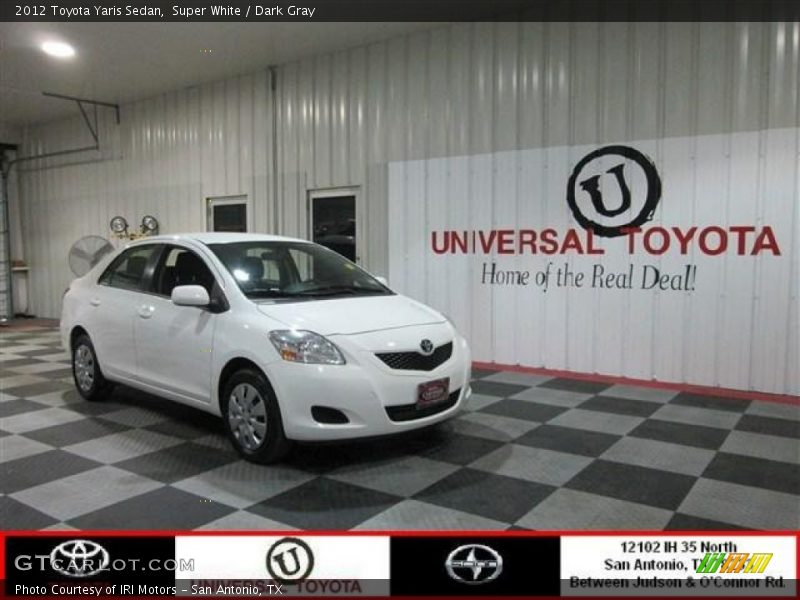 Super White / Dark Gray 2012 Toyota Yaris Sedan