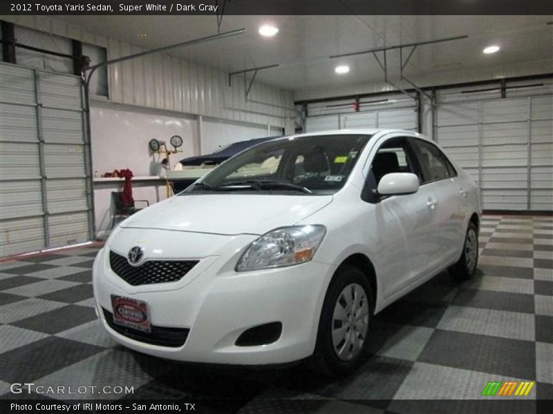 Super White / Dark Gray 2012 Toyota Yaris Sedan