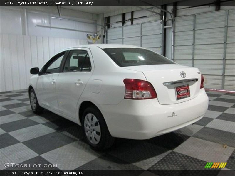 Super White / Dark Gray 2012 Toyota Yaris Sedan