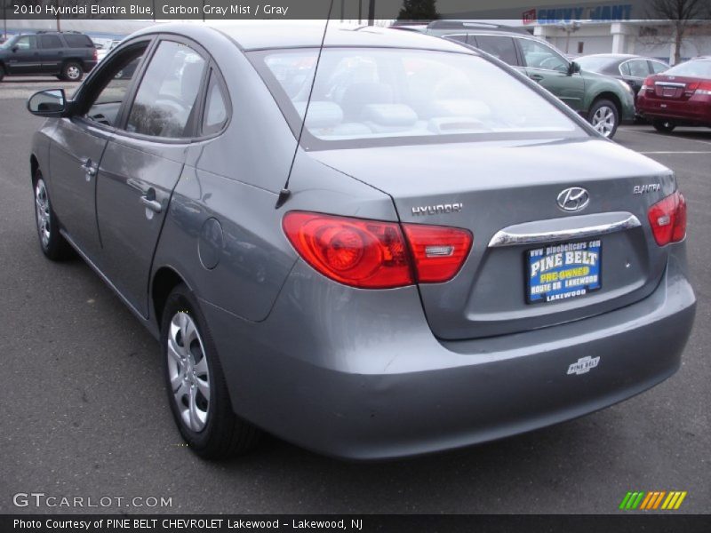 Carbon Gray Mist / Gray 2010 Hyundai Elantra Blue