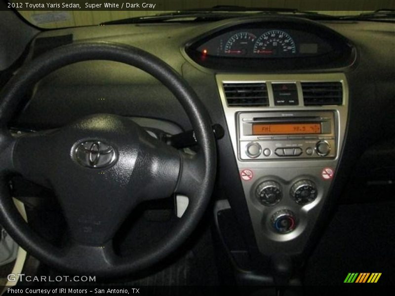 Super White / Dark Gray 2012 Toyota Yaris Sedan