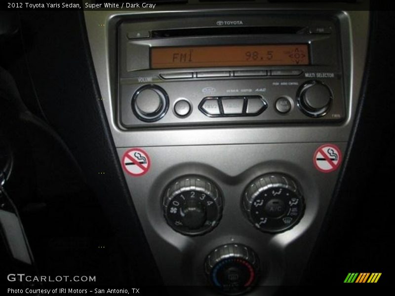 Super White / Dark Gray 2012 Toyota Yaris Sedan