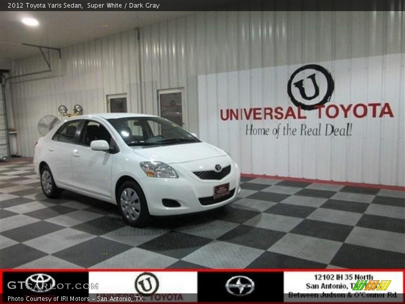 Super White / Dark Gray 2012 Toyota Yaris Sedan