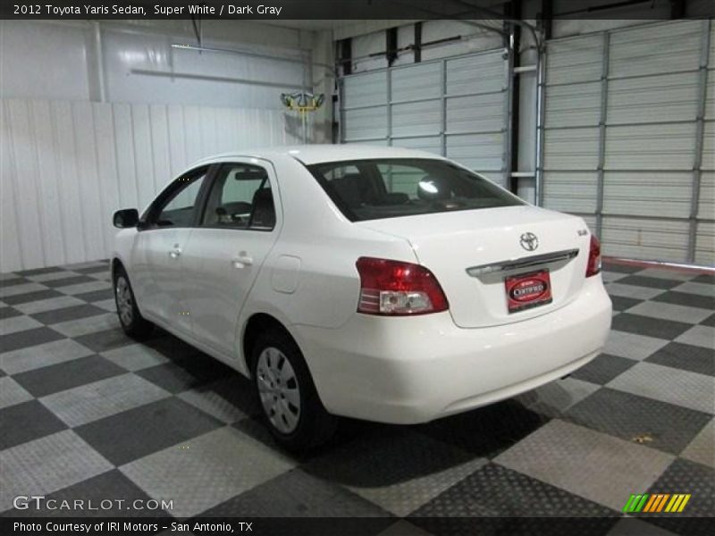 Super White / Dark Gray 2012 Toyota Yaris Sedan