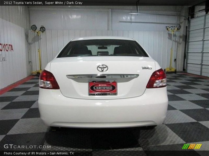 Super White / Dark Gray 2012 Toyota Yaris Sedan