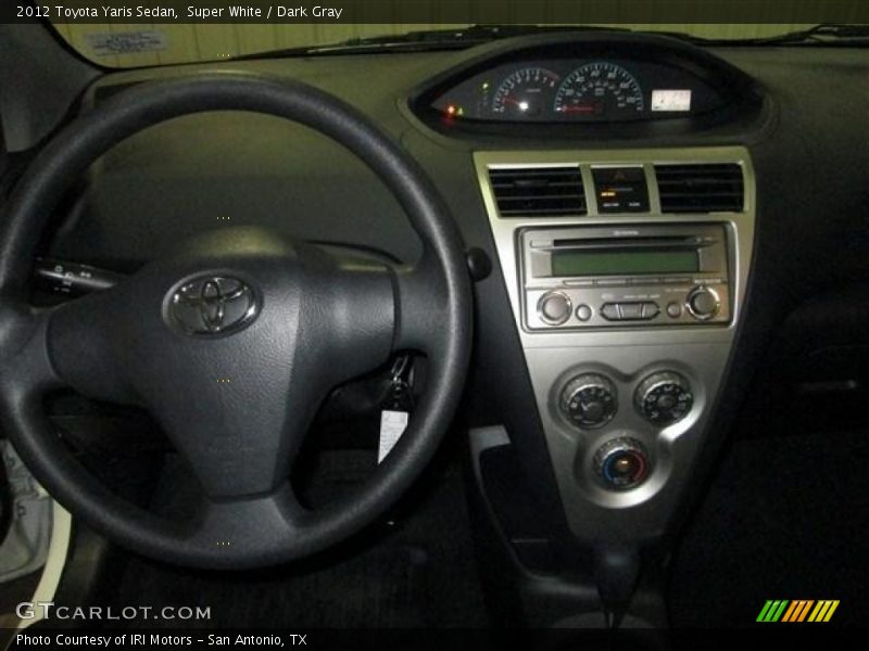 Super White / Dark Gray 2012 Toyota Yaris Sedan