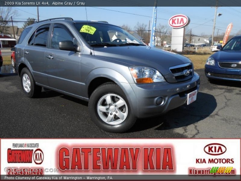 Alpine Gray / Gray 2009 Kia Sorento LX 4x4