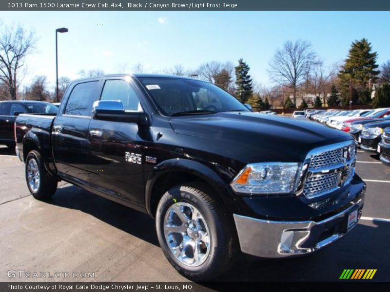 Black / Canyon Brown/Light Frost Beige 2013 Ram 1500 Laramie Crew Cab 4x4