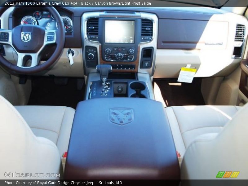 Black / Canyon Brown/Light Frost Beige 2013 Ram 1500 Laramie Crew Cab 4x4
