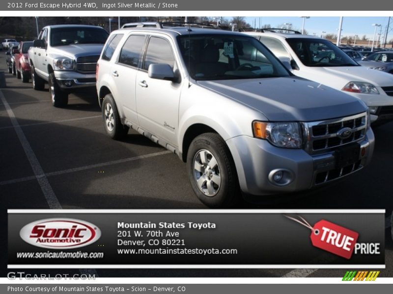 Ingot Silver Metallic / Stone 2012 Ford Escape Hybrid 4WD