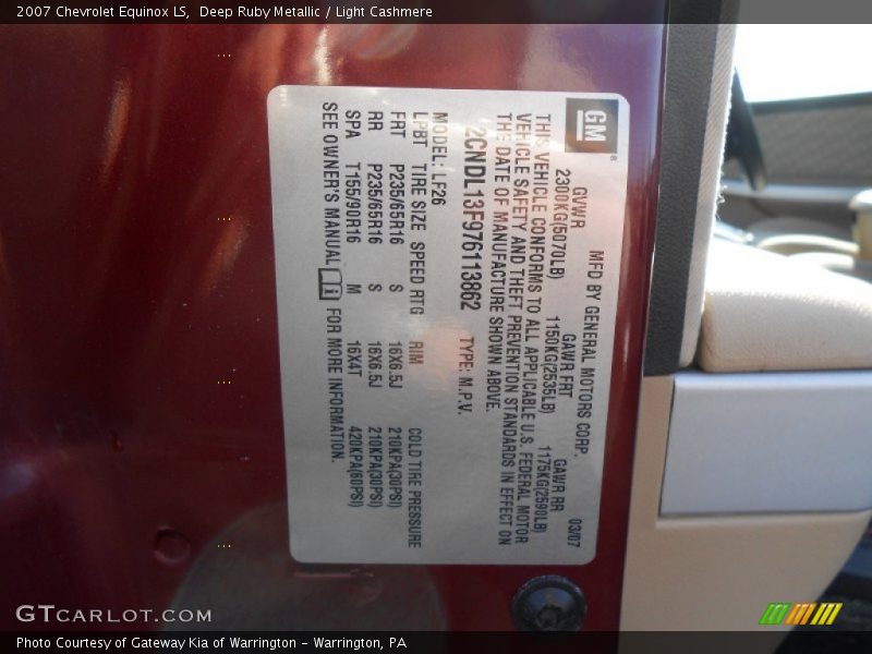 Deep Ruby Metallic / Light Cashmere 2007 Chevrolet Equinox LS