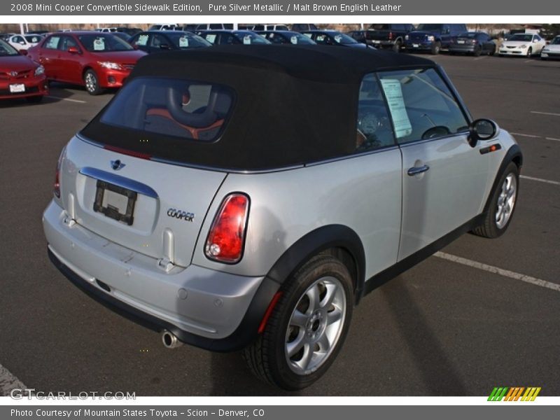 Pure Silver Metallic / Malt Brown English Leather 2008 Mini Cooper Convertible Sidewalk Edition