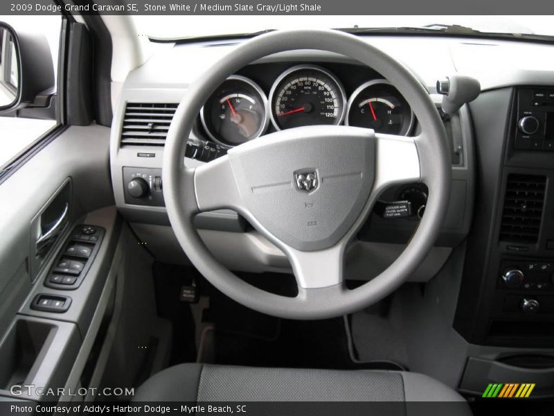 Stone White / Medium Slate Gray/Light Shale 2009 Dodge Grand Caravan SE