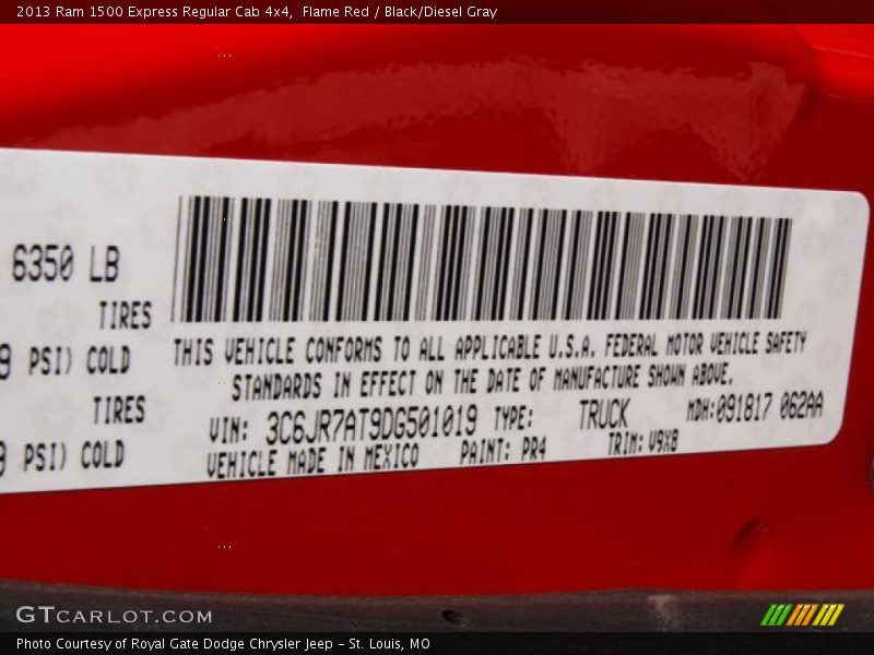 Flame Red / Black/Diesel Gray 2013 Ram 1500 Express Regular Cab 4x4