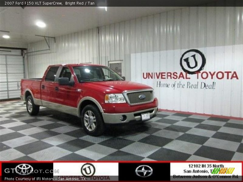 Bright Red / Tan 2007 Ford F150 XLT SuperCrew