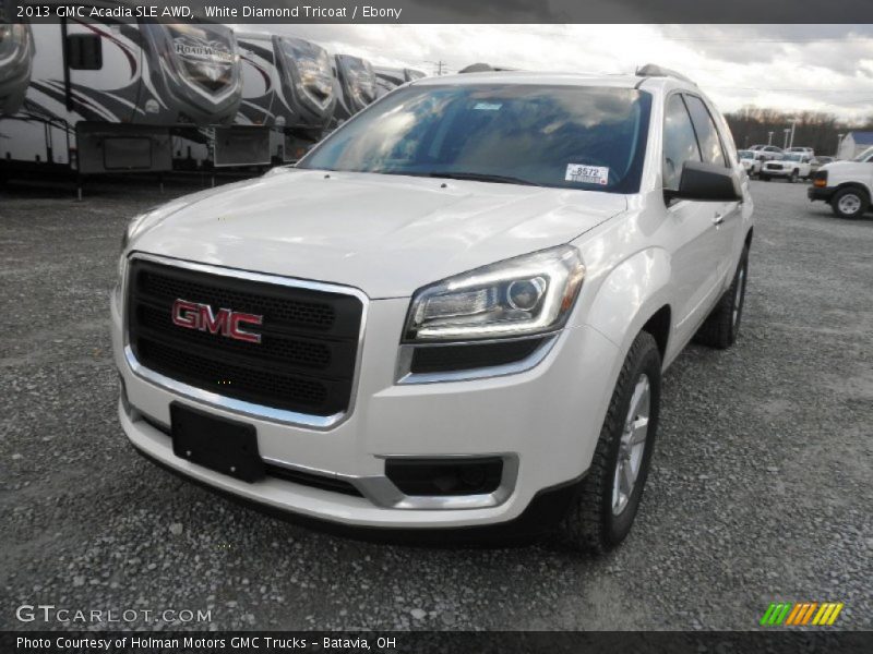 White Diamond Tricoat / Ebony 2013 GMC Acadia SLE AWD