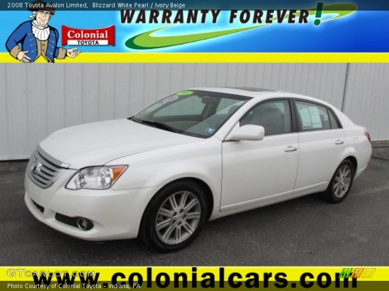 Blizzard White Pearl / Ivory Beige 2008 Toyota Avalon Limited