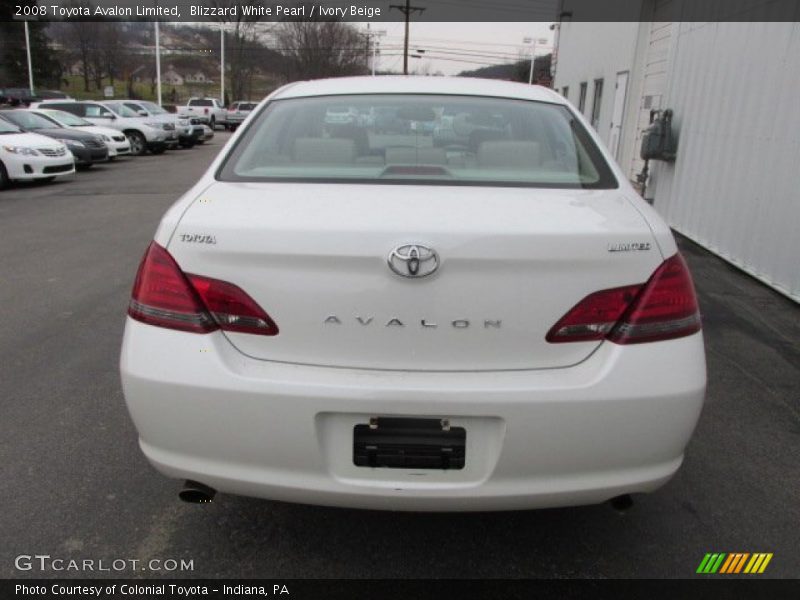 Blizzard White Pearl / Ivory Beige 2008 Toyota Avalon Limited