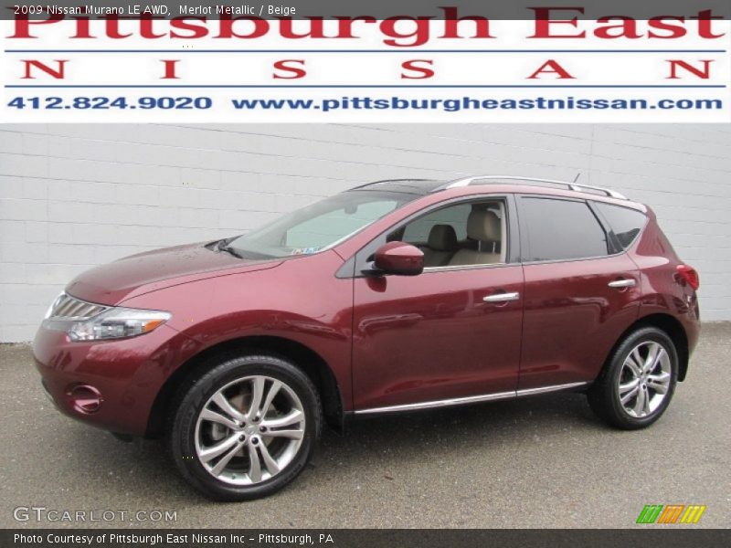 Merlot Metallic / Beige 2009 Nissan Murano LE AWD