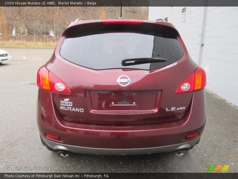 Merlot Metallic / Beige 2009 Nissan Murano LE AWD