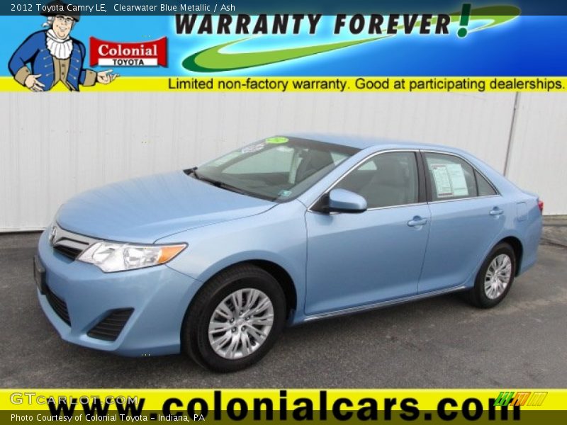 Clearwater Blue Metallic / Ash 2012 Toyota Camry LE