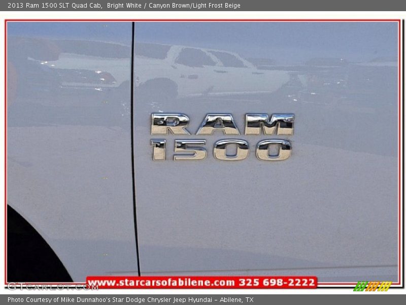 Bright White / Canyon Brown/Light Frost Beige 2013 Ram 1500 SLT Quad Cab