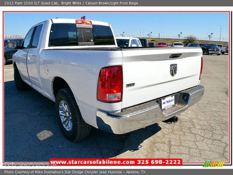Bright White / Canyon Brown/Light Frost Beige 2013 Ram 1500 SLT Quad Cab
