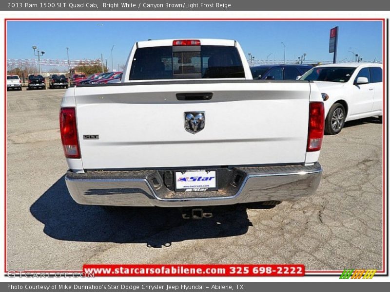 Bright White / Canyon Brown/Light Frost Beige 2013 Ram 1500 SLT Quad Cab