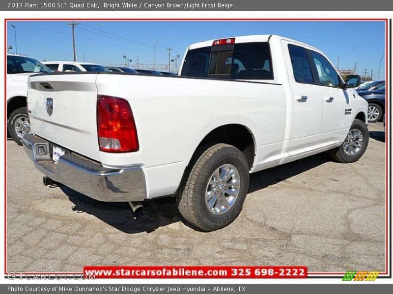 Bright White / Canyon Brown/Light Frost Beige 2013 Ram 1500 SLT Quad Cab
